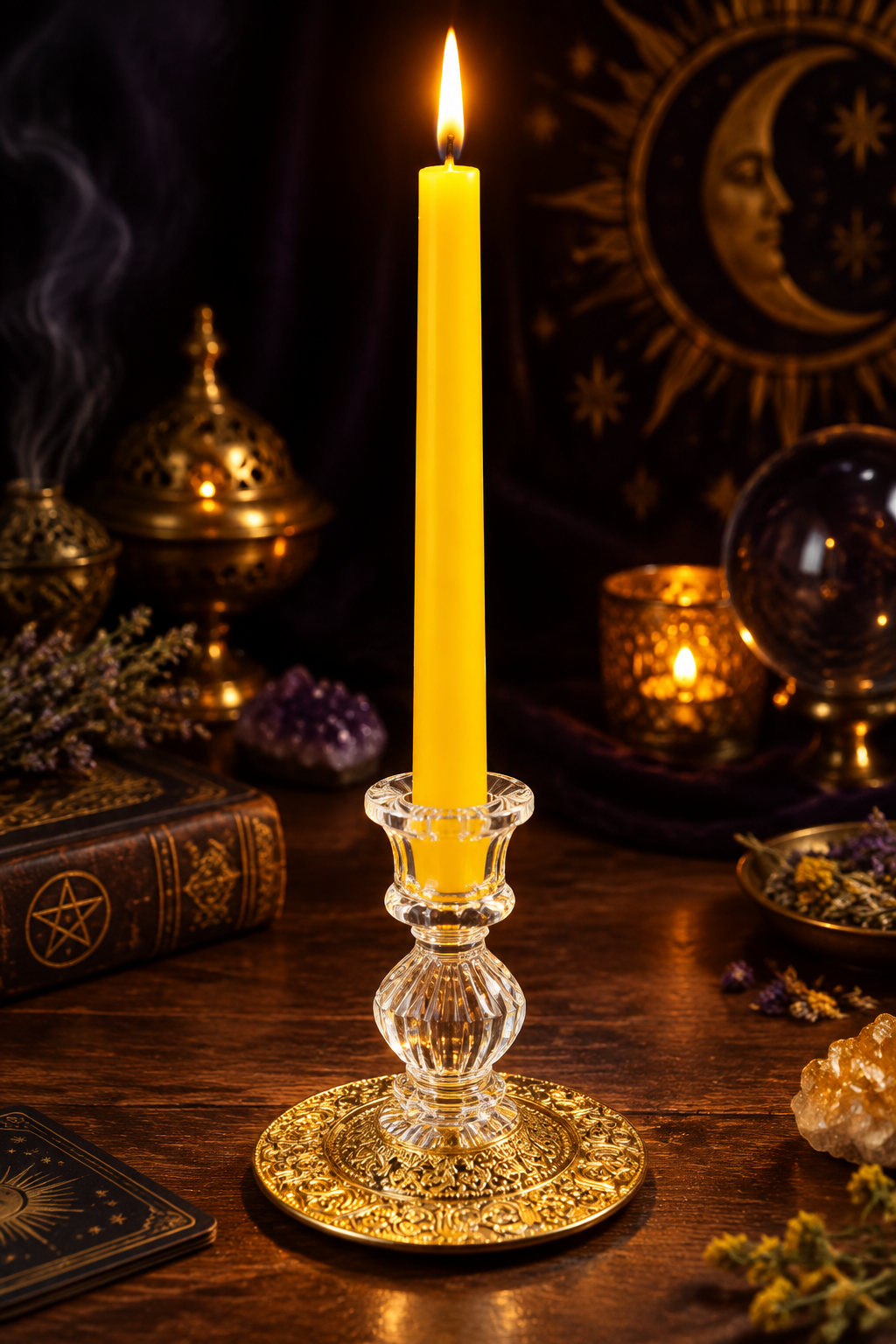 Chandelle Ésotérique Jaune — Flamme Solaire
