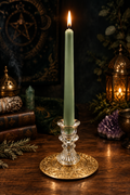 Chandelle Ésotérique Verte — Flamme d'Abondance