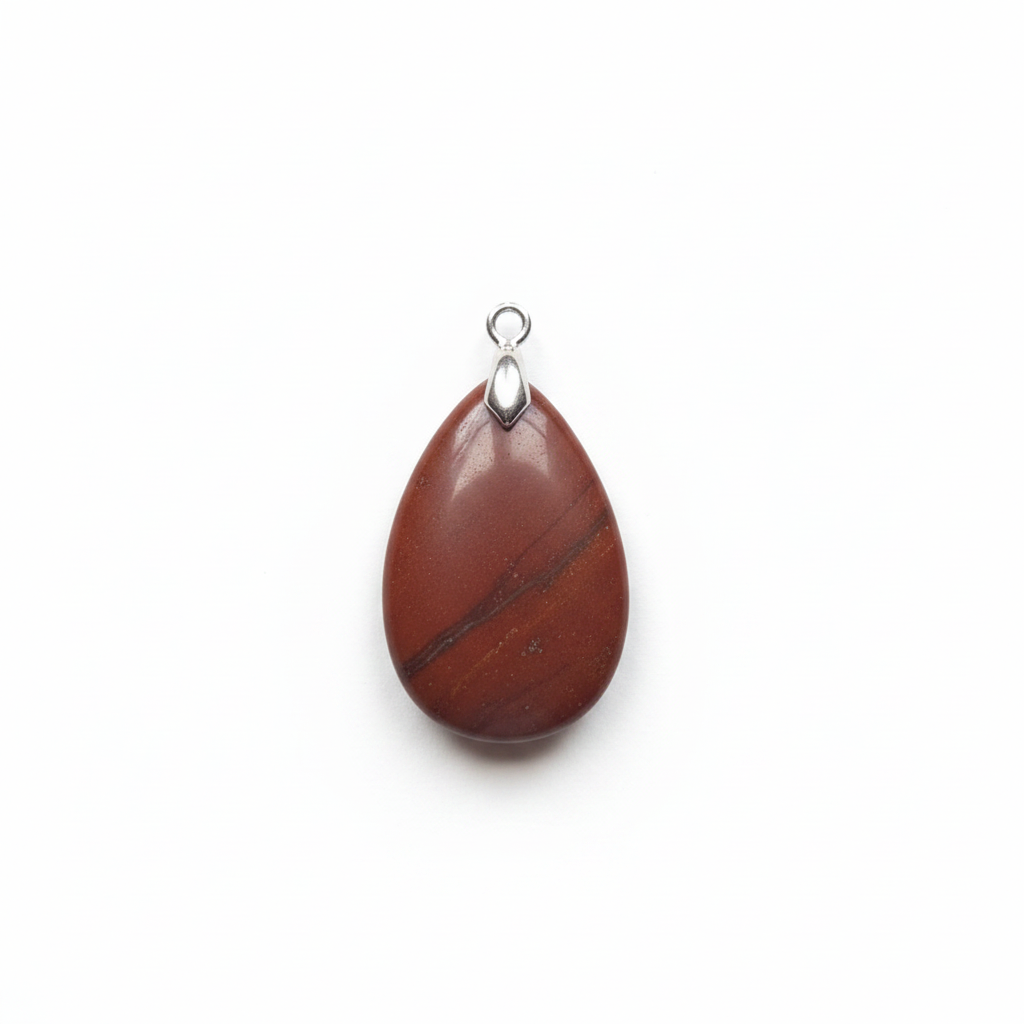 Pendentif Jaspe Rouge – Pierre Naturelle Goutte